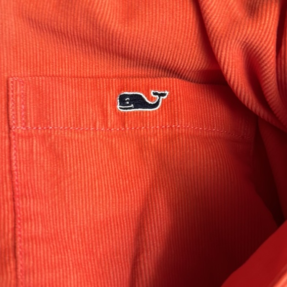 Vinyard Vines Corduroylong sleeve orange button up shirt. Formal. Southern. - Picture 2 of 4